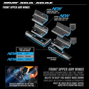 XB8 LEXAN® FRONT UPPER ARM WINGS IFMAR LEGAL - SET
