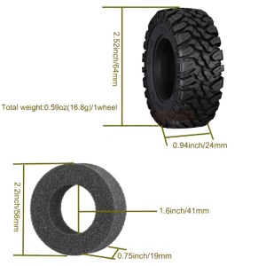 High-Grip-Reifen 1.33 mit Einlagen 64x24mm (4)