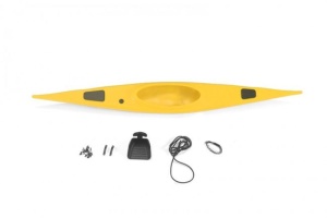 SCALE ACCESSORIES: CANOE WITH ACCESSORIES -14PC SET yellow