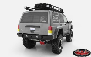 Solid Rear Bumper w/Lights for Axial SCX10 II XJ (Black)